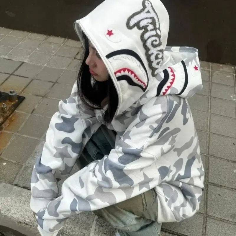 (재구매후기)마지막 세일!베이프 st 카모 후드집업 오버핏 힙 집업