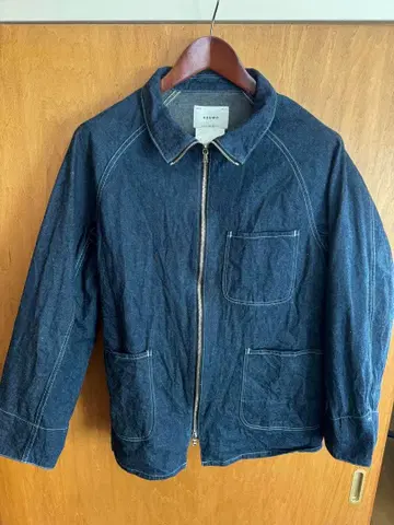 SOUMO 집업 프론트 커버올 데님 자켓