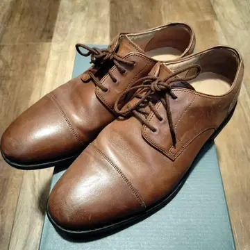 Clarks 클락스 남성용 가죽 신발 26cm 상당 브라운 천연 가죽