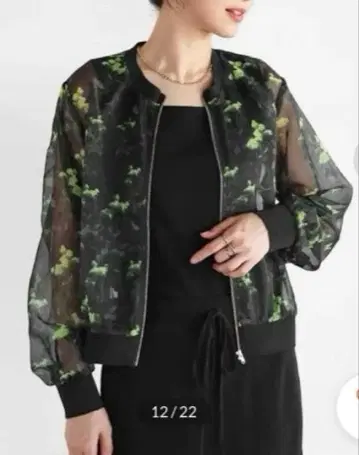 택 포함 새상품 15400엔 Vin 보타니컬 시어 블루종 (블랙)