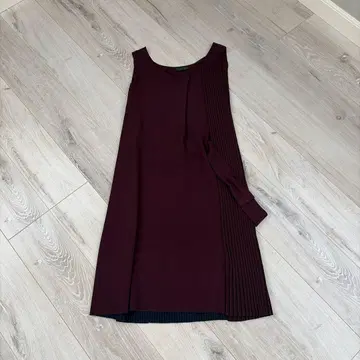 ANTEPRIMA 와인 레드 슬리브리스 원피스