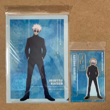 주술회전 고죠 사토루 회옥옥절 클리어 파일 아크릴 스탠드 무빅