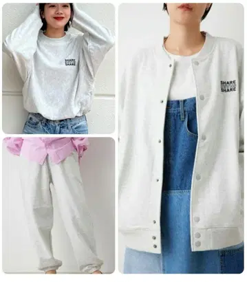 RODEO CROWNS WIDE BOWL 맨투맨 상하의, 블루종 세트