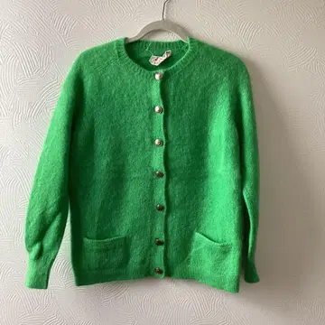 빈티지 이탈리아제 그린 버튼 가디건