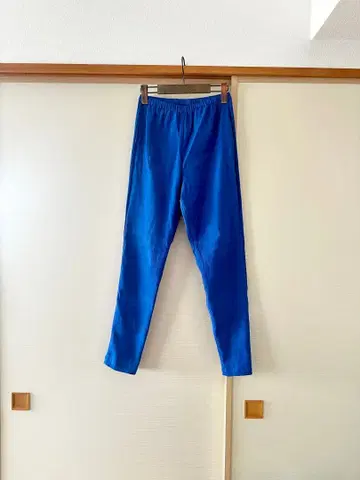 일본제 코튼 팬츠 허리밴딩 블루 시원한 여름 신축성 있음