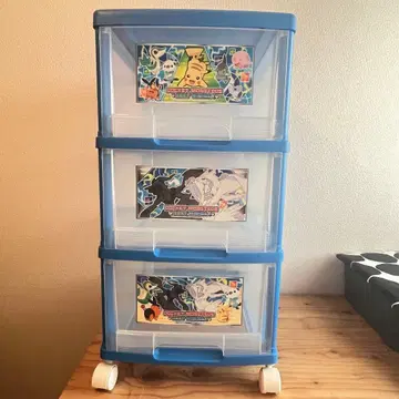 포켓몬 3단 수납 박스 파랑