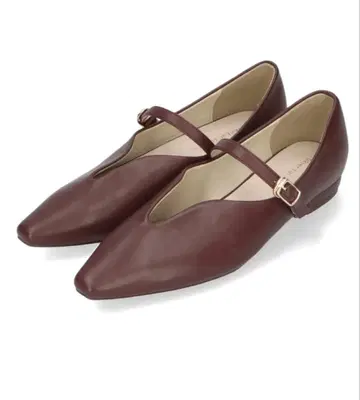 벨트 디자인 플랫 펌프스 버건디 45302 40/25.0cm