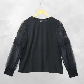 질스튜어트 꽃무늬 자수 튤 절개 긴팔 티셔츠 상의