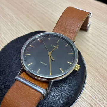 Timex 쿼츠 손목시계 블랙 다이얼