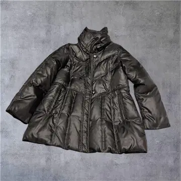 미사용 PINORE 다운 코트 블랙 40 L 상당 미 실루엣 경량