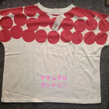 [새상품] 내추럴 런드리 반팔 티셔츠 핑크 원형 프린트