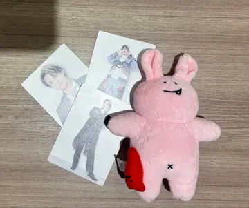 MeseMoa. 토미타케 봉제 토끼 봉제 인형 + 트레이딩 카드 3장