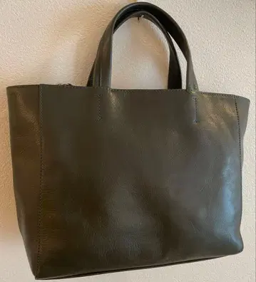 천연 가죽 드라이빙 토트백 다크 그린