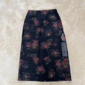 택 포함 JANE SMITH 오간자 꽃무늬 롱 스커트