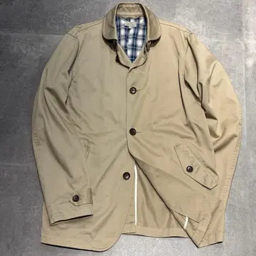 UNITED ARROWS GLR 남성용 베이지 스텐칼라 블루종 면 L