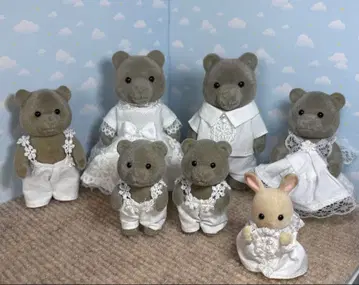 미니어처 인형 의류 빈티지 곰 가족 핸드메이드