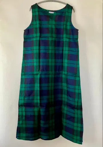 포그 린넨 워크 포그린넨 블랙워치 원피스