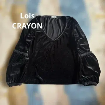Lois Crayon 벨로아 V넥 긴팔 상의 블랙