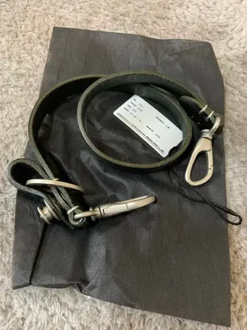 백러쉬 다크 그린 가죽 지갑 체인