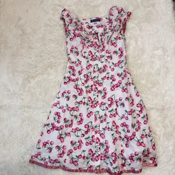 MS GRACY 체리 패턴 반팔 플레어 원피스