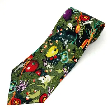 미사용 USA제 넥타이 베지터블 야채 샐러드 토마토 피망 올 패턴