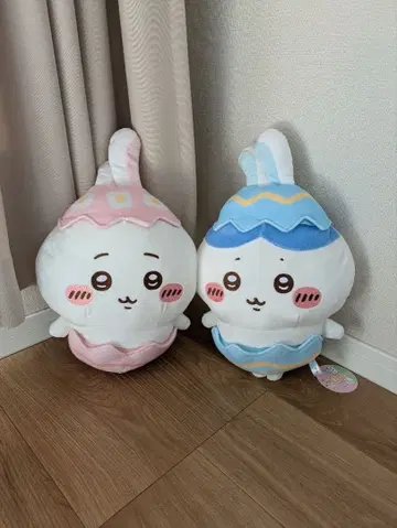 치이카와 (먼작귀) 부활절 봉제 인형 핑크 블루 2개 세트! 택 포함