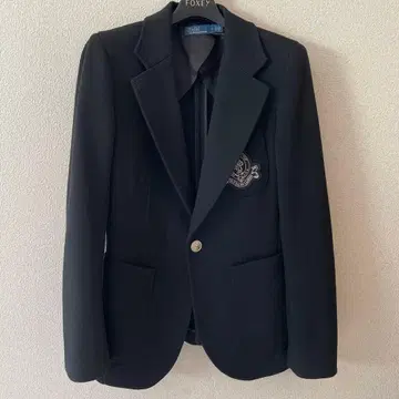 폴로 랄프로렌 엠블럼 은색 버튼 테일러드 자켓 블랙