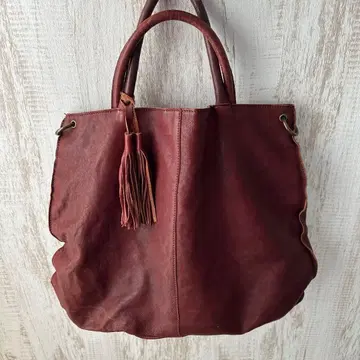 2way 가죽 토트백 와인 레드