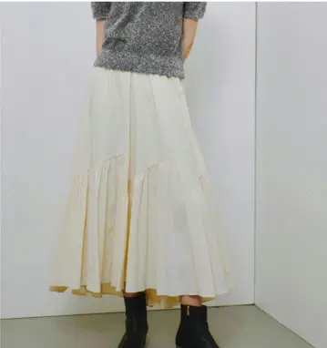 2603078 바이어스 절개 개더 스커트 아이보리 2 사이즈