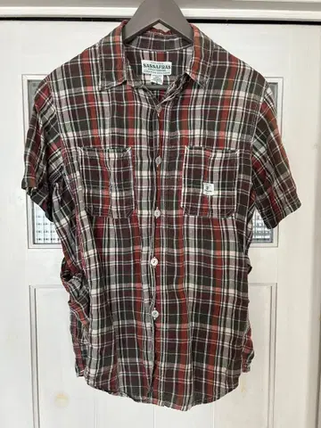 SASSAFRAS 체크 무늬 반팔 셔츠