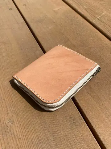 L자 지퍼 지갑 도치기 가죽