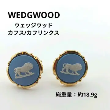 WEDGWOOD 커프스 재스퍼 라이온 골드 x 블루 남성용