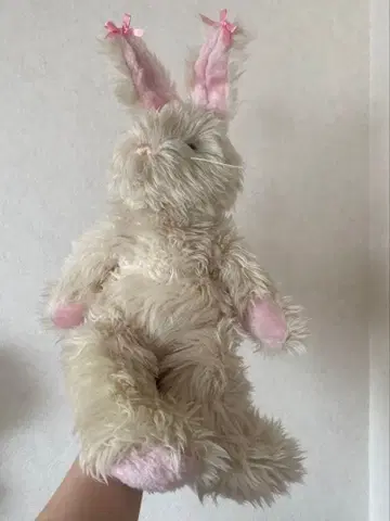 크림색 빈티지 토끼 봉제 인형 셜리 템플