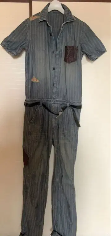 BACKLASH 스트라이프 오버롤 M 사이즈