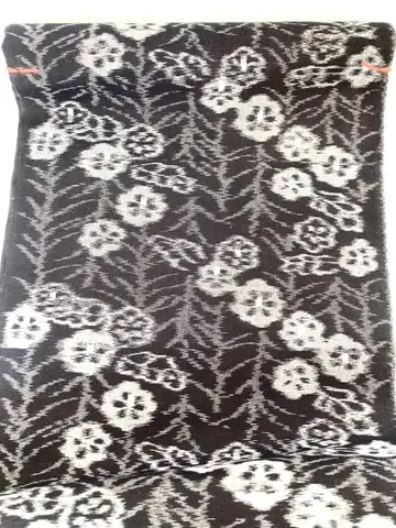 미사용품 본고장 구루메가스리 옷감 꽃 네이비 나염