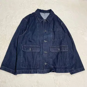 GU 데님 커버올 자켓 네이비 워크 자켓 빅