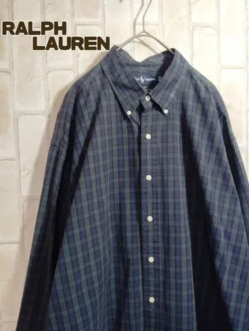 랄프 로렌 셔츠 긴팔 블랙워치 자수