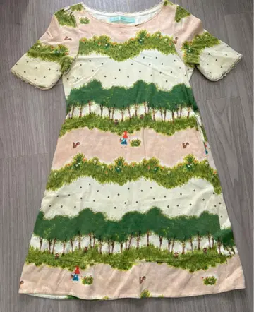 프랑슈리페 빨간 망토 패턴 숲 프린트 원피스 레어