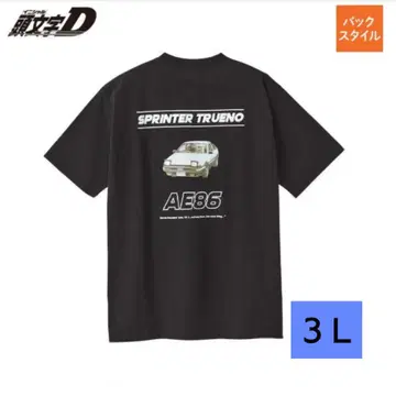 이니셜D 스프린터 트레노 AE86 남성용 반팔 티셔츠 3L 블랙