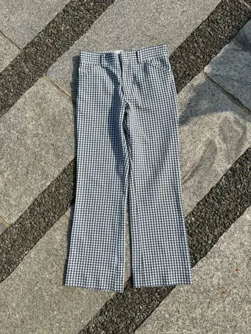 70s 'Richman' 체크 무늬 플레어 팬츠 슬랙스