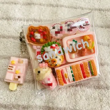 가챠 파우치 미니어처 푸드 세트 키링