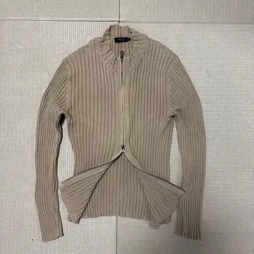 00s archive CK 더블 지퍼 드라이버즈 니트 Y2K 리브