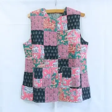 새상품 패치워크 퀼트 베스트 에스닉 동양풍 스타일리쉬 M416