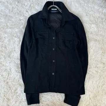 보르지 블랙 긴팔 셔츠 레이온 봄/여름 프론트 오픈