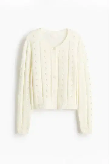 H&M EMBELLISHED CARDIGAN 화이트 S