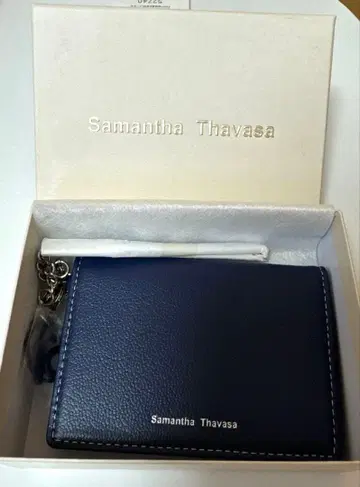 [ 박스 포함 ] Samantha Thavasa 네이비 가죽 카드 케이스