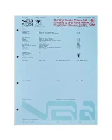 THE VIRGIL READER, VOLUME 001 버질 NIKE