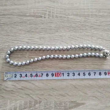 실버 펄 진주 비즈 목걸이