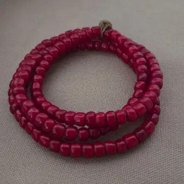 [ 초레어 ] 극혈적 베네치아산 앤티크 비즈 화이트하트 대형 8mm