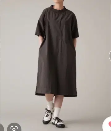 MHL. 코튼 원피스 차콜